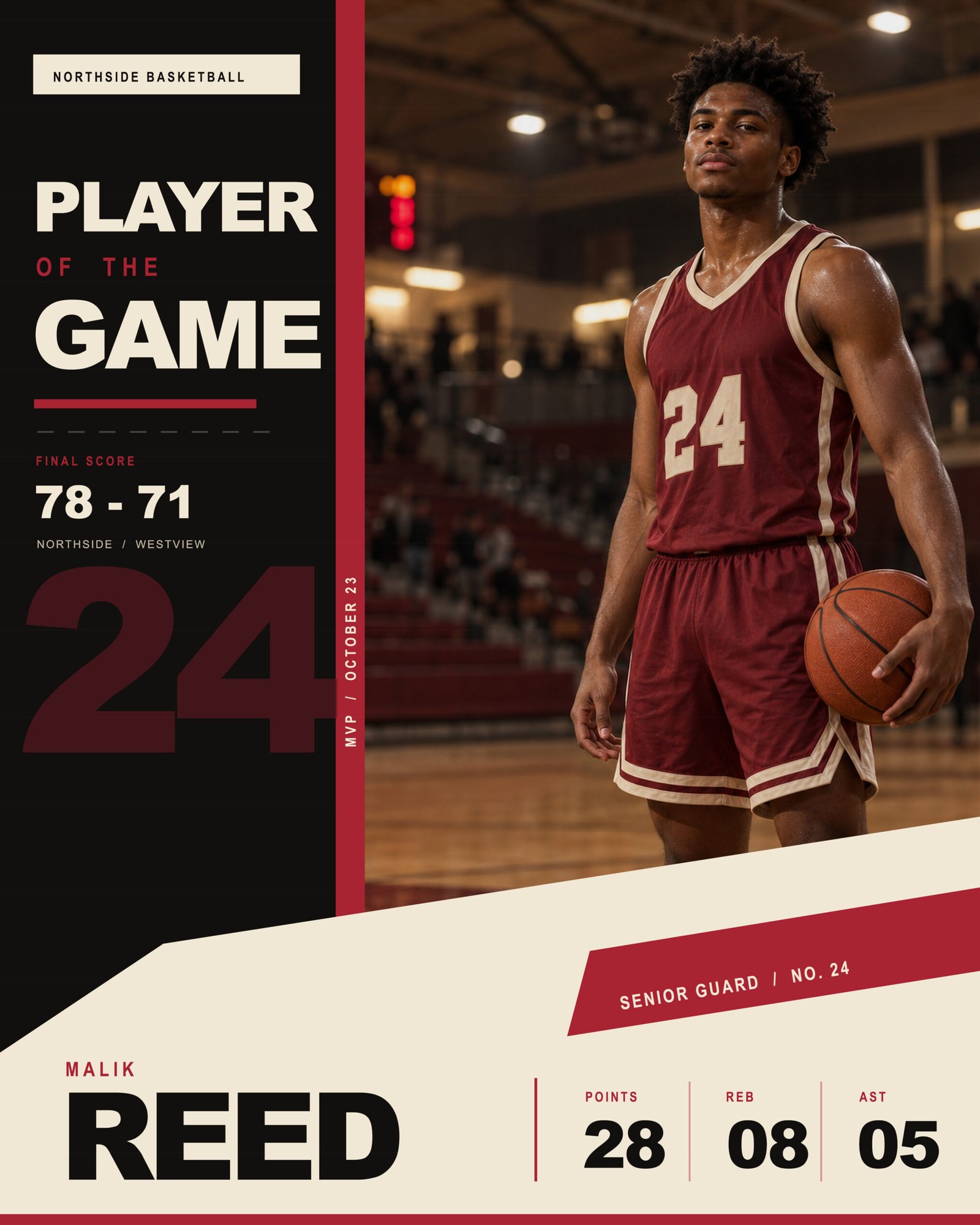 Basketball Player of the Game template preview