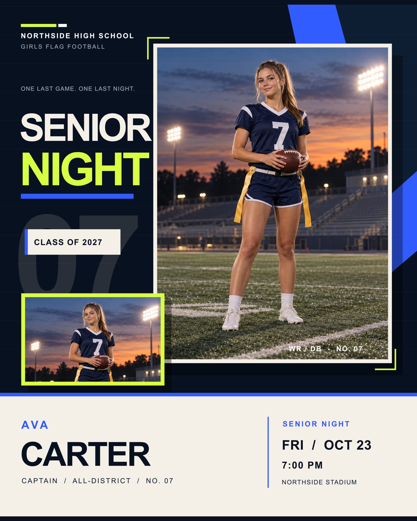 Girls Flag Football Senior Night template